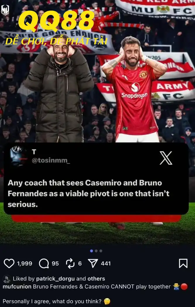 Bài đăng Dorgu thích có nội dung phê phán việc Amorim